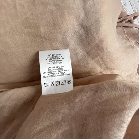 Iro Blush Pink Nude Ralene Long Sleeve Dress Lace Up Size 38 / 16W Lined New - Picture 5 of 9